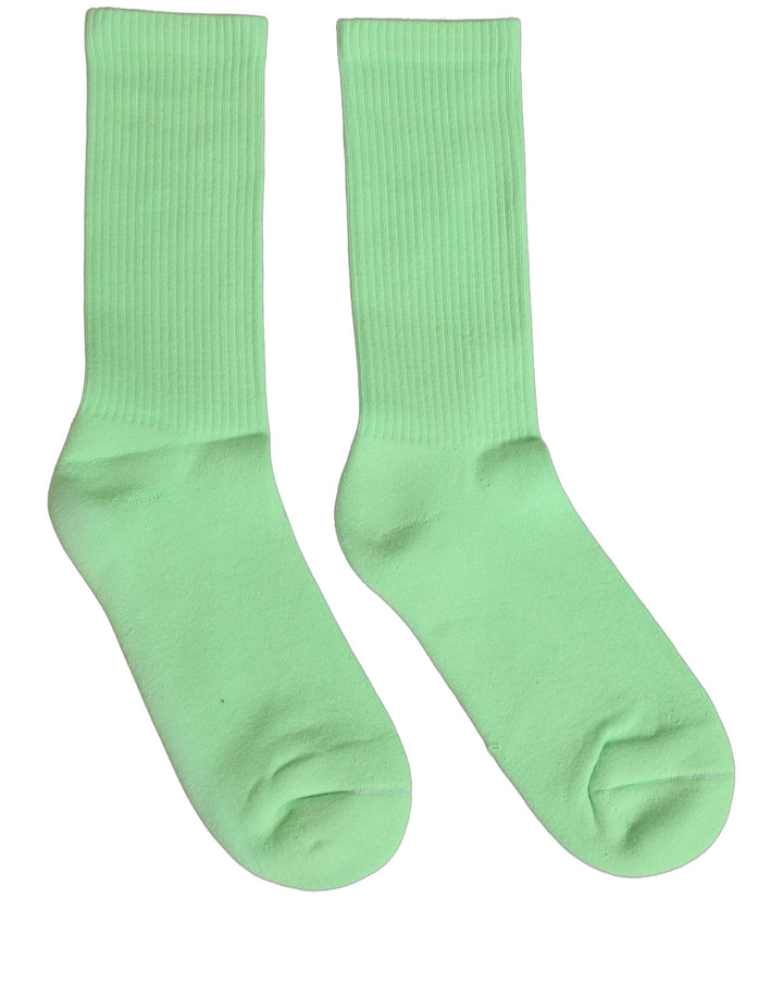 Dolce &amp; Gabbana Green Cotton Ribbed Mid Calf Women Accessory Socks