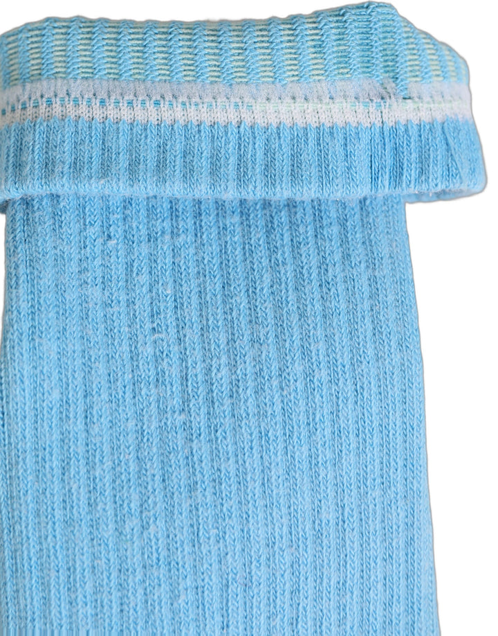 Dolce &amp; Gabbana Light Blue Cotton Ribbed Mid Calf Accessory Socks
