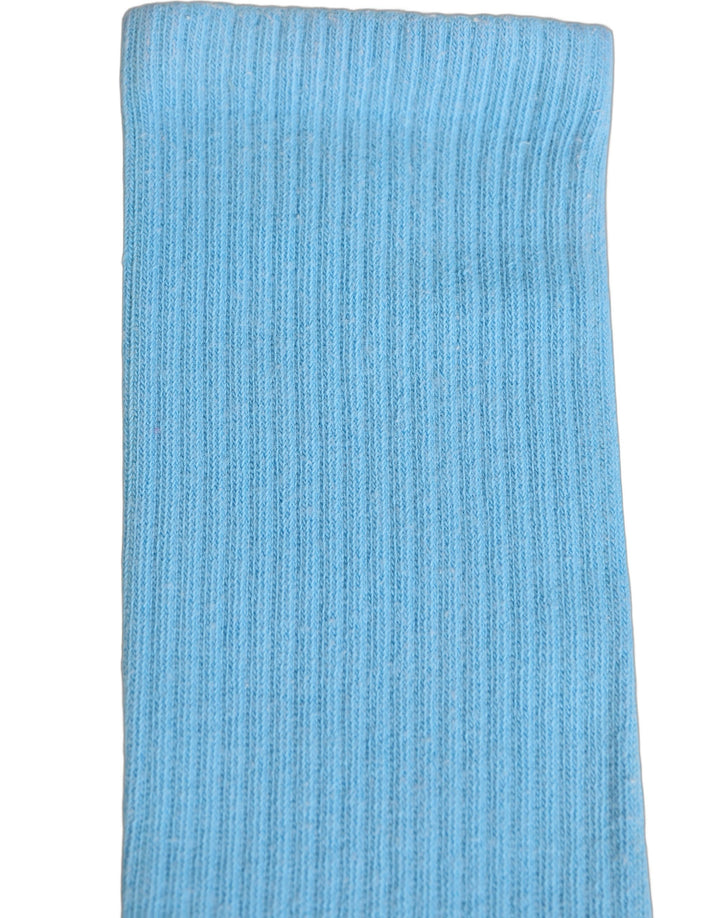 Dolce &amp; Gabbana Light Blue Cotton Ribbed Mid Calf Accessory Socks