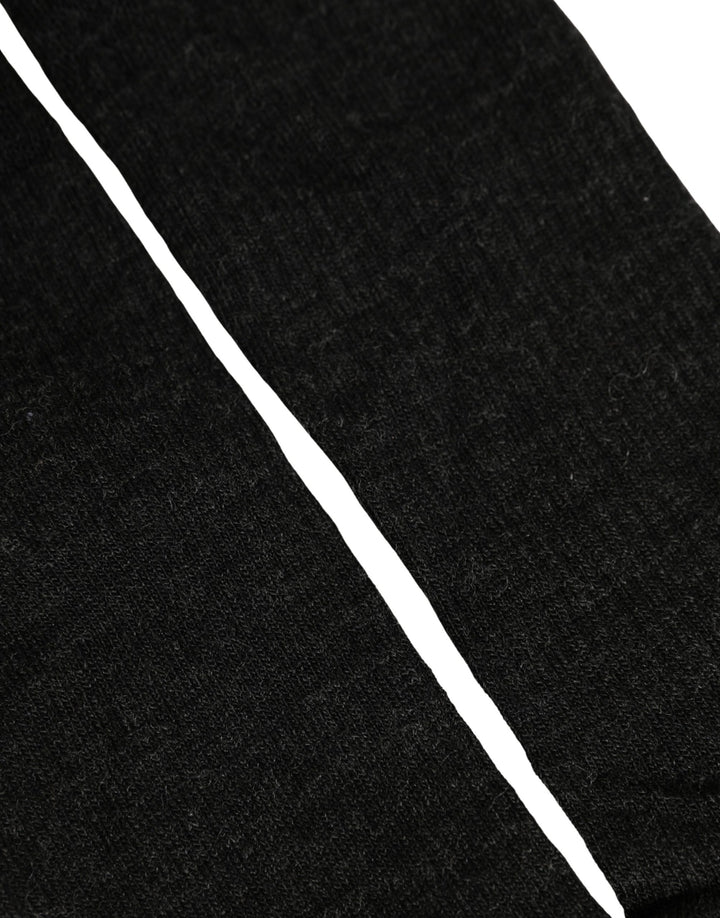 Dolce &amp; Gabbana Black Wool DG Logo Mid Calf Accessory Socks