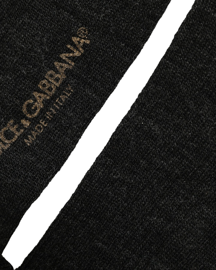 Dolce &amp; Gabbana Black Wool DG Logo Mid Calf Accessory Socks