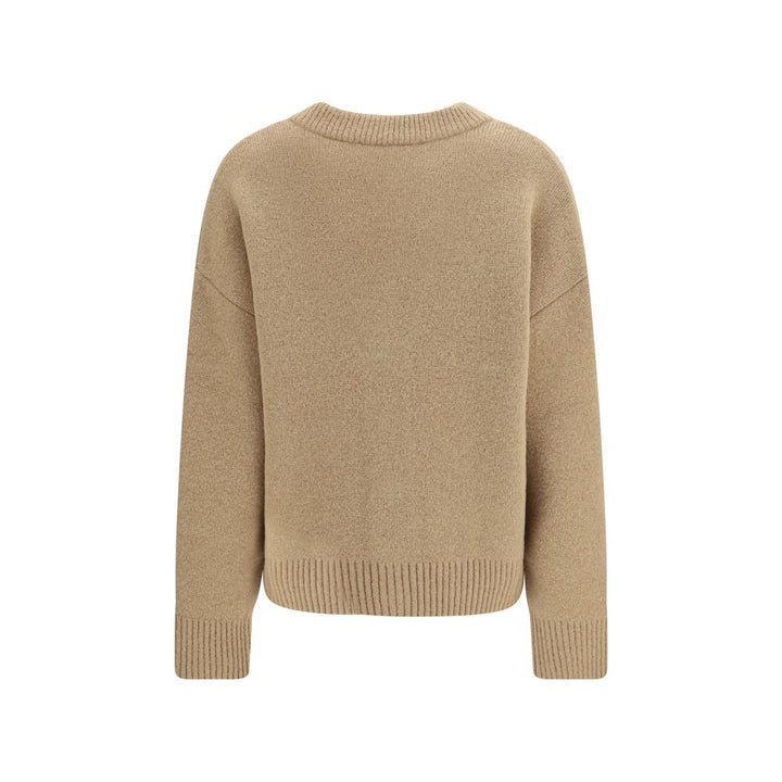 Ami Paris Beige Alpaca Vicugna Pacos Cardigan
