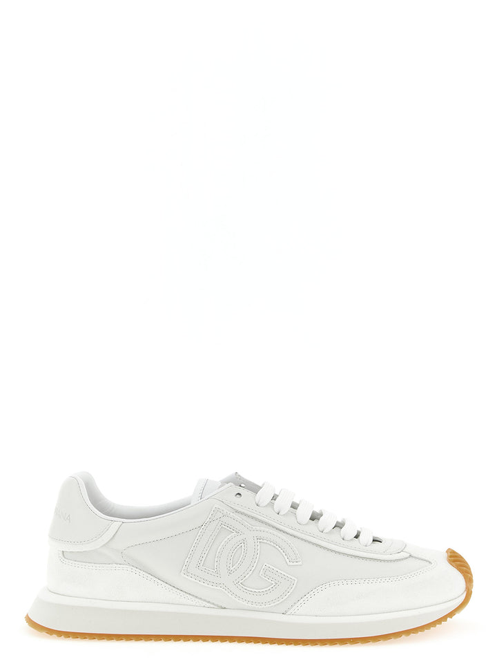 Dolce &amp; Gabbana White Calfskin Low Top Sneakers