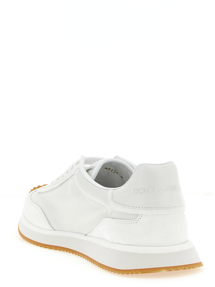 Dolce &amp; Gabbana White Calfskin Low Top Sneakers