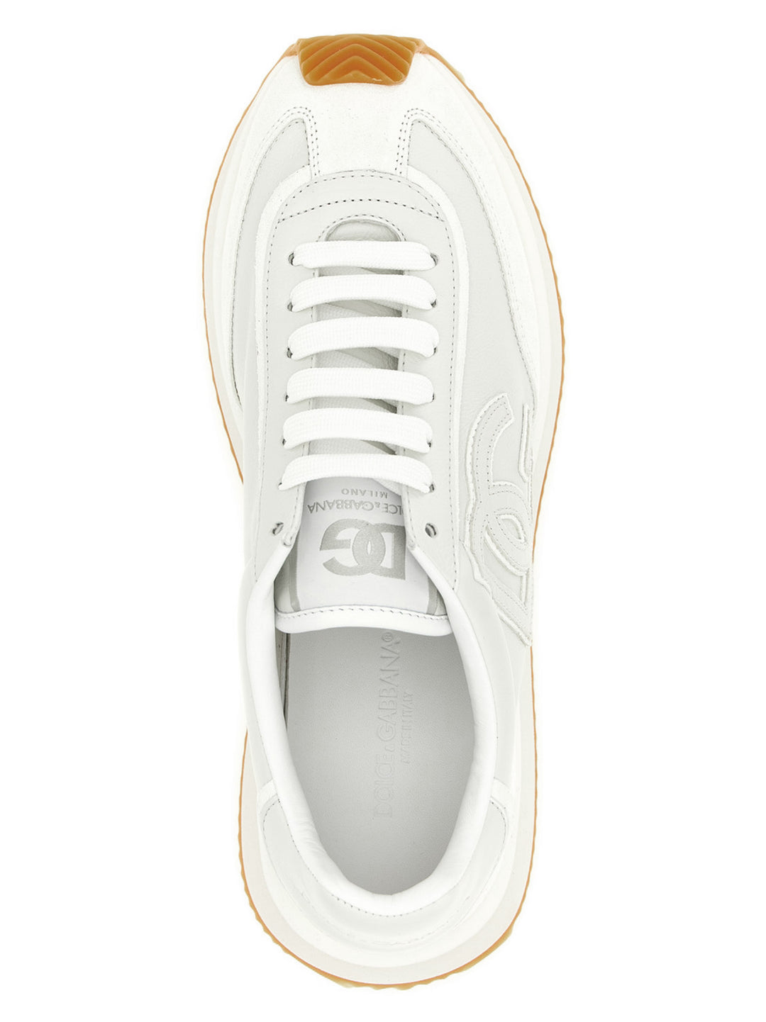 Dolce &amp; Gabbana White Calfskin Low Top Sneakers