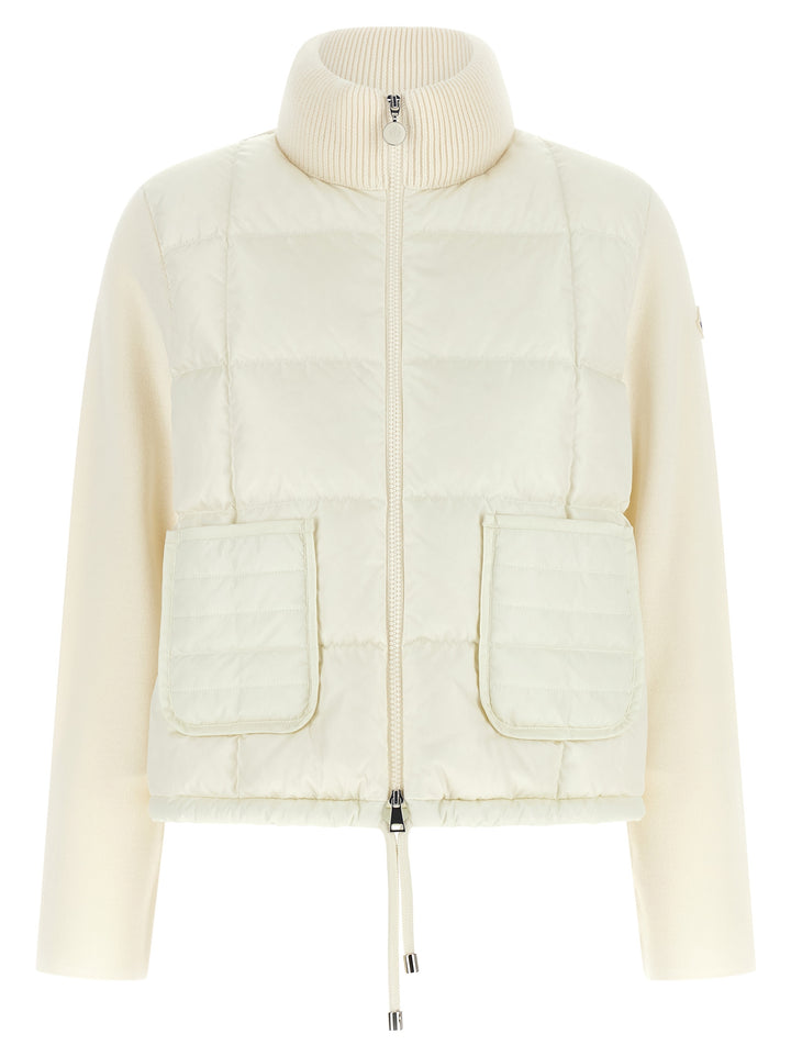 Moncler White Virgin Wool Full-Length Jacket