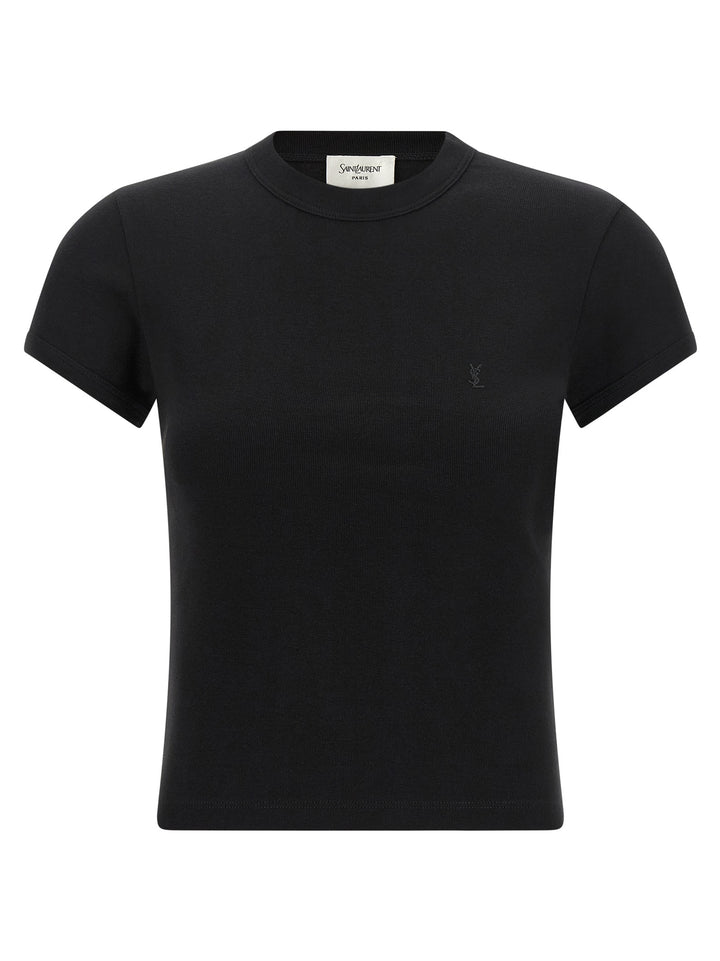 Saint Laurent Black Cotton T-Shirt
