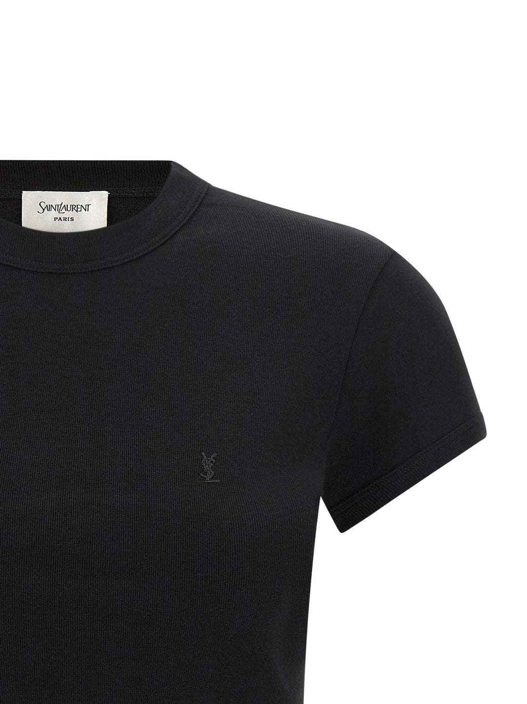 Saint Laurent Black Cotton T-Shirt