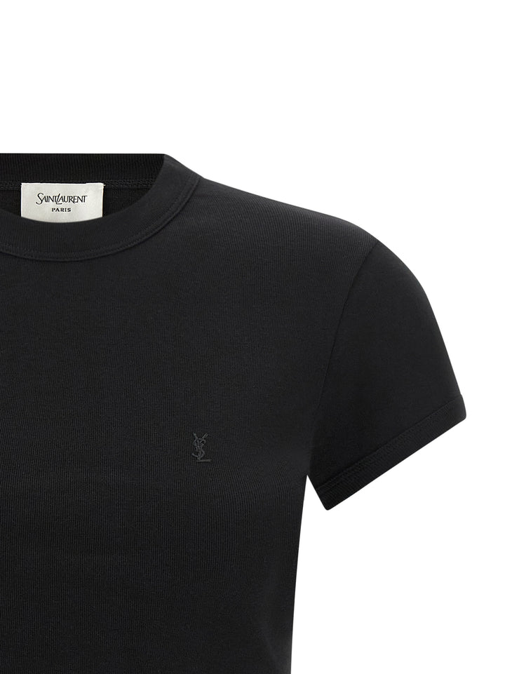 Saint Laurent Black Cotton T-Shirt