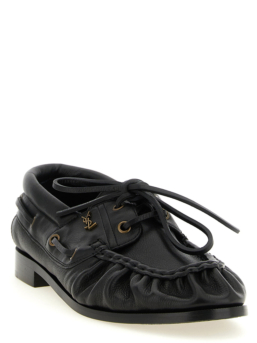 Saint Laurent Black Calfskin Slip-On Loafers