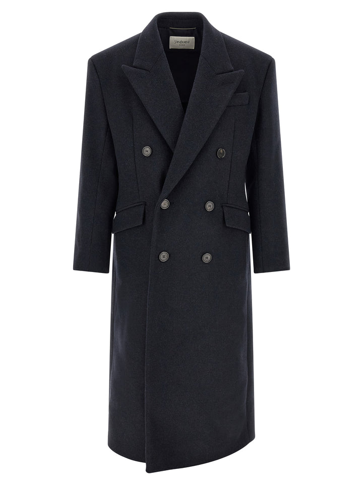 Saint Laurent Blue Wool Coat