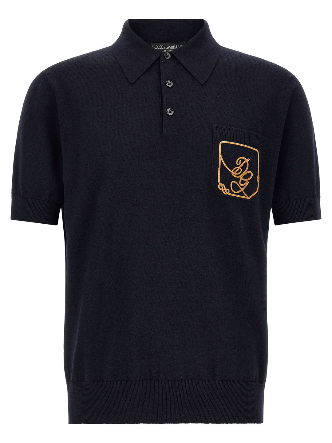 Dolce &amp; Gabbana Blue Virgin Wool Polo Shirt
