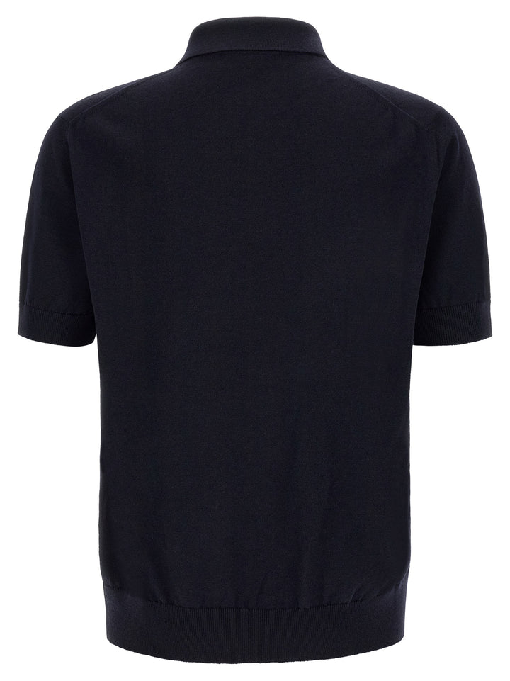 Dolce &amp; Gabbana Blue Virgin Wool Polo Shirt
