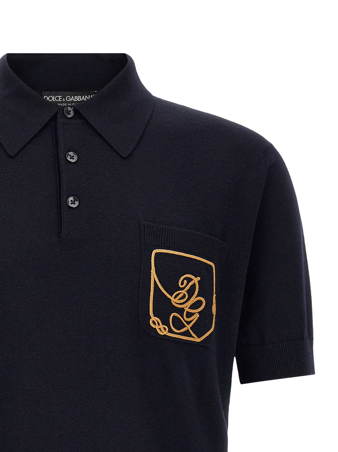 Dolce &amp; Gabbana Blue Virgin Wool Polo Shirt