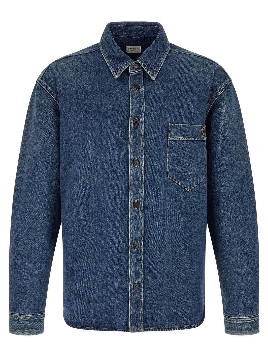 Saint Laurent Blue Cotton Blouse
