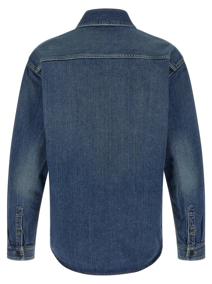 Saint Laurent Blue Cotton Blouse