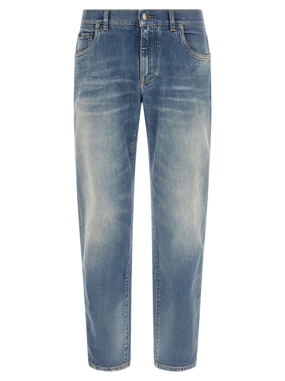 Dolce &amp; Gabbana Blue Cotton Straight-Leg Jeans