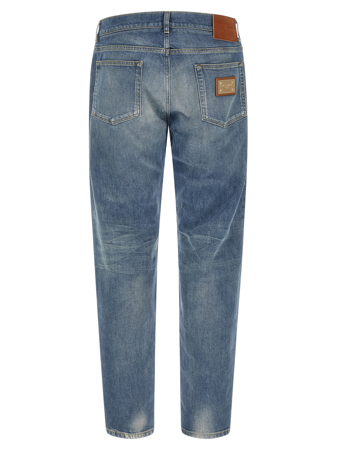 Dolce &amp; Gabbana Blue Cotton Straight-Leg Jeans