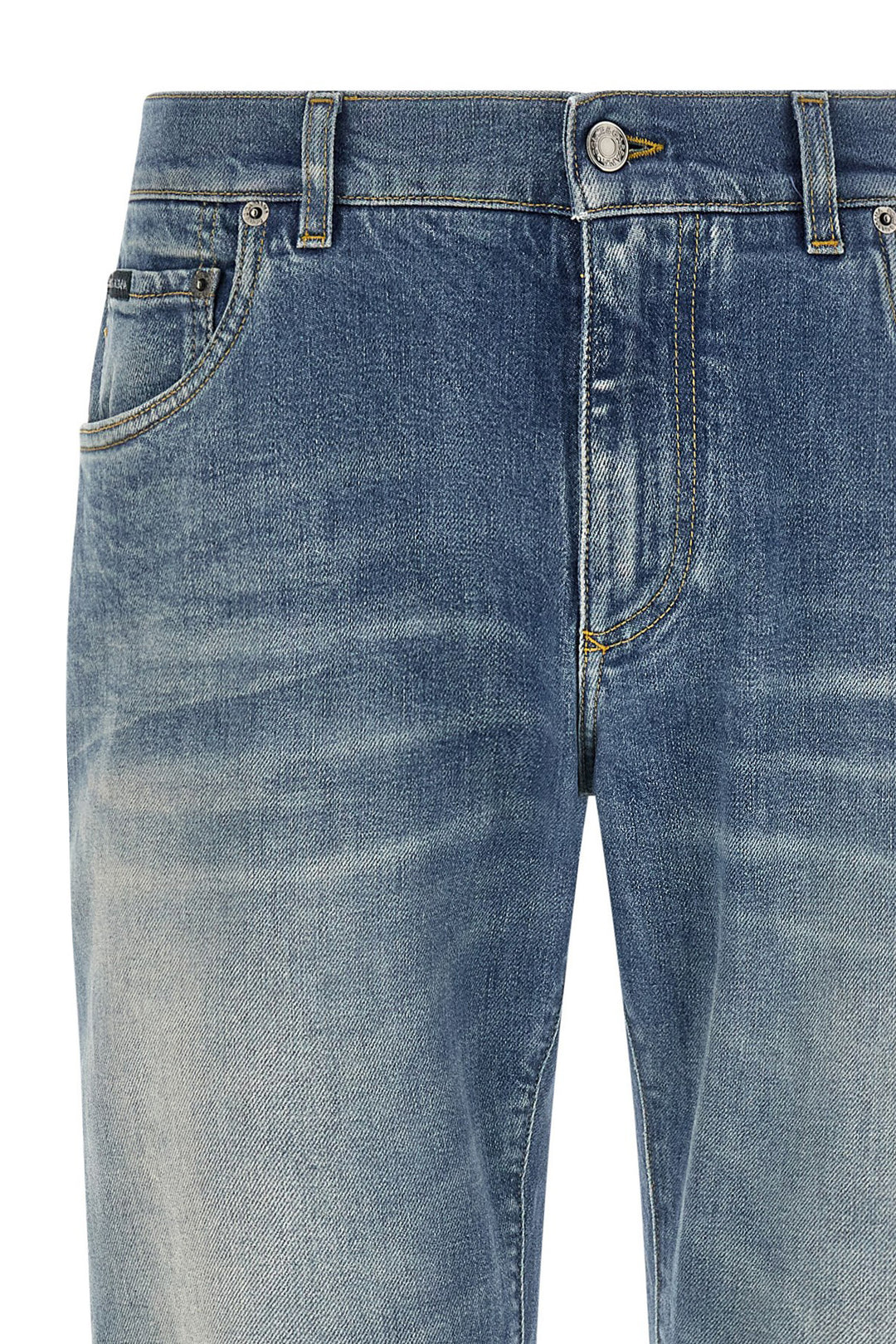 Dolce &amp; Gabbana Blue Cotton Straight-Leg Jeans