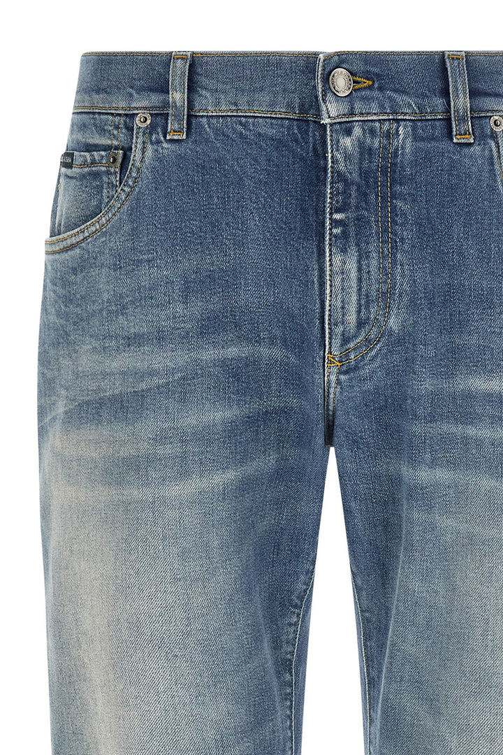 Dolce &amp; Gabbana Blue Cotton Straight-Leg Jeans