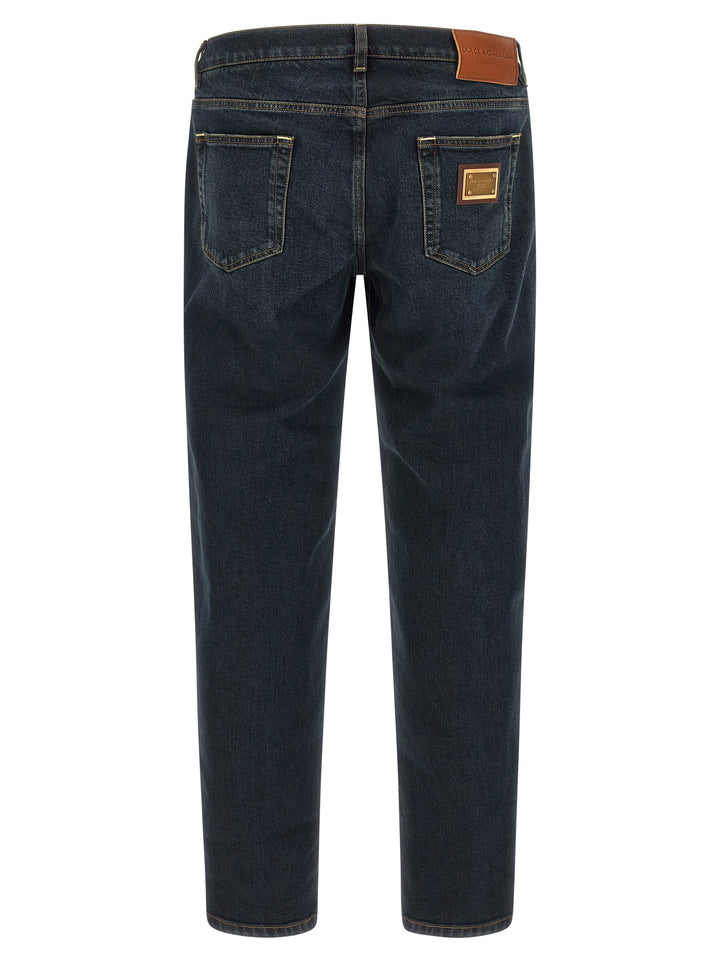 Dolce &amp; Gabbana Blue Cotton Skinny Jeans