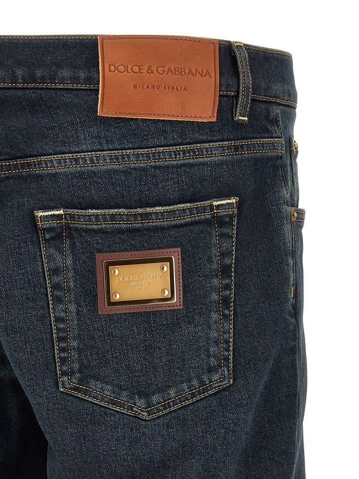 Dolce &amp; Gabbana Blue Cotton Skinny Jeans