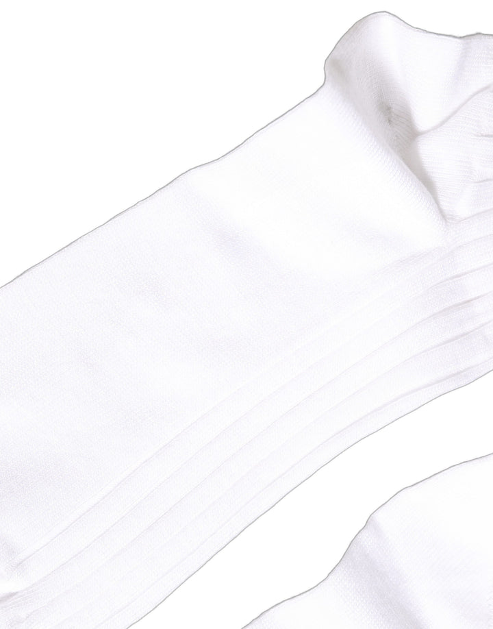 Dolce &amp; Gabbana White Cotton Ribbed Logo Over The Calf Women Socks