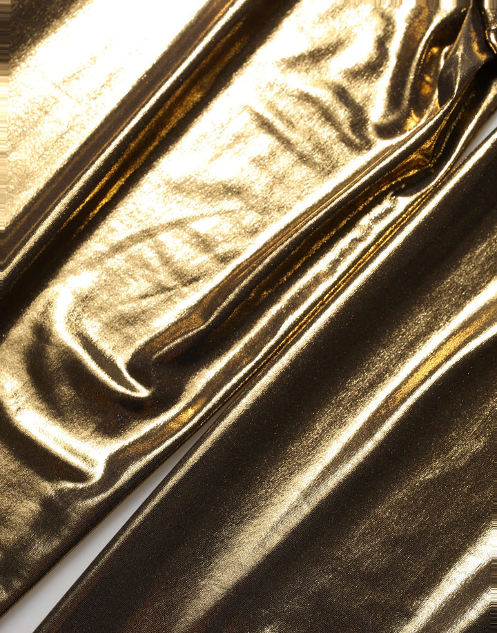 Dolce &amp; Gabbana Gold Metallic Leggings Pantyhose Stockings Socks