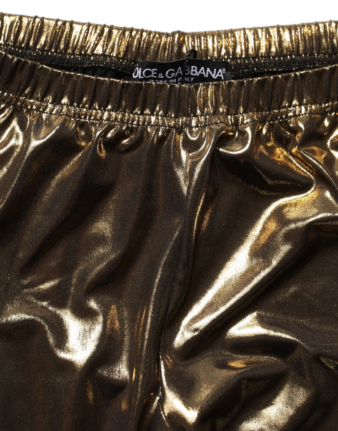 Dolce &amp; Gabbana Gold Metallic Leggings Pantyhose Stockings Socks
