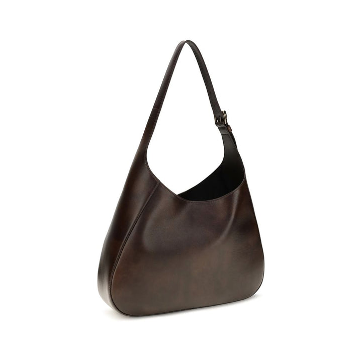 Prada Brown Calf Leather Bos Taurus Shoulder Bag