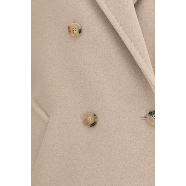 Max Mara Beige Wool Oves Aries Full-Length Jacket