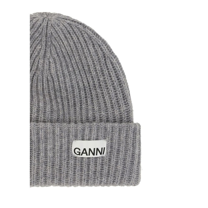 Ganni Gray Wool Oves Aries Beanie