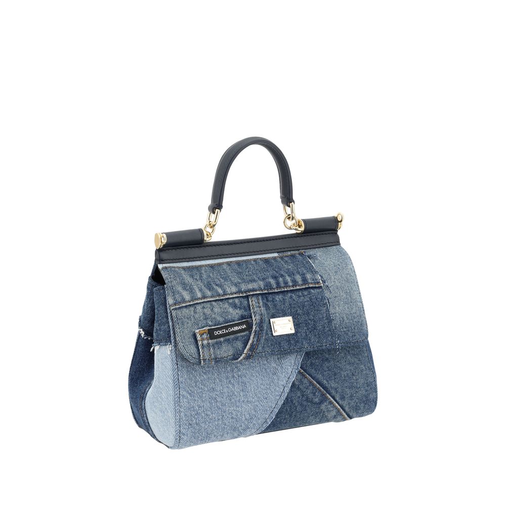 Dolce &amp; Gabbana Blue Cotton Handbag