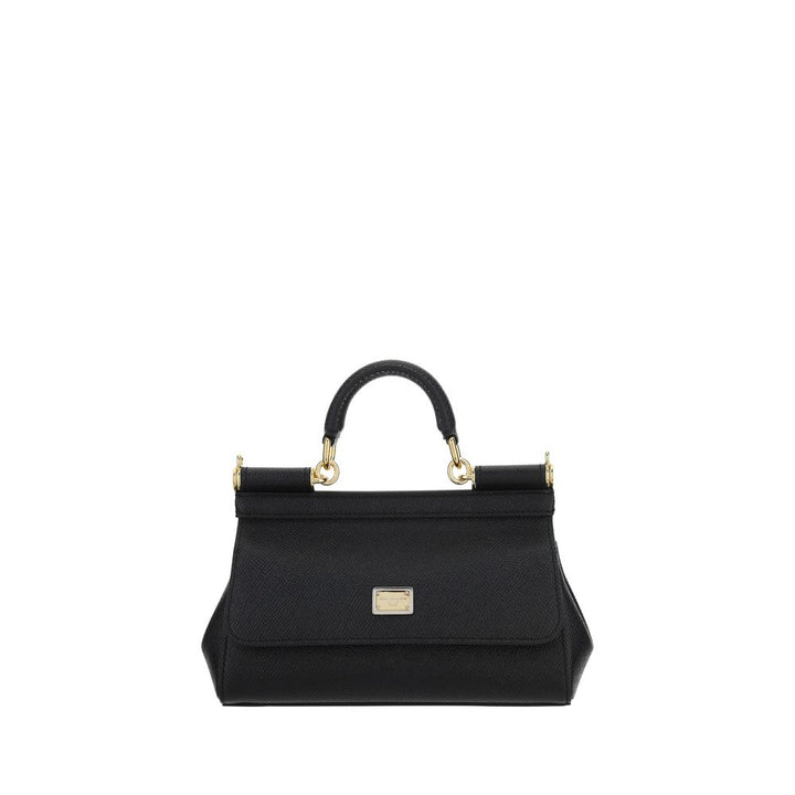 Dolce &amp; Gabbana Black Calf Leather Bos Taurus Handbag