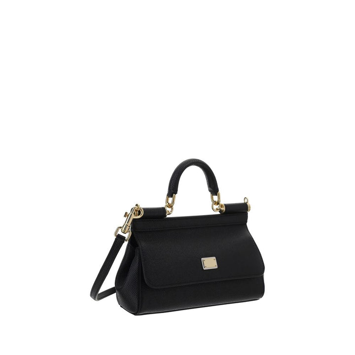 Dolce &amp; Gabbana Black Calf Leather Bos Taurus Handbag