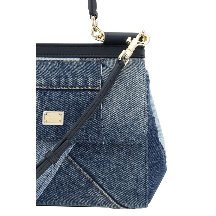 Dolce &amp; Gabbana Blue Cotton Handbag