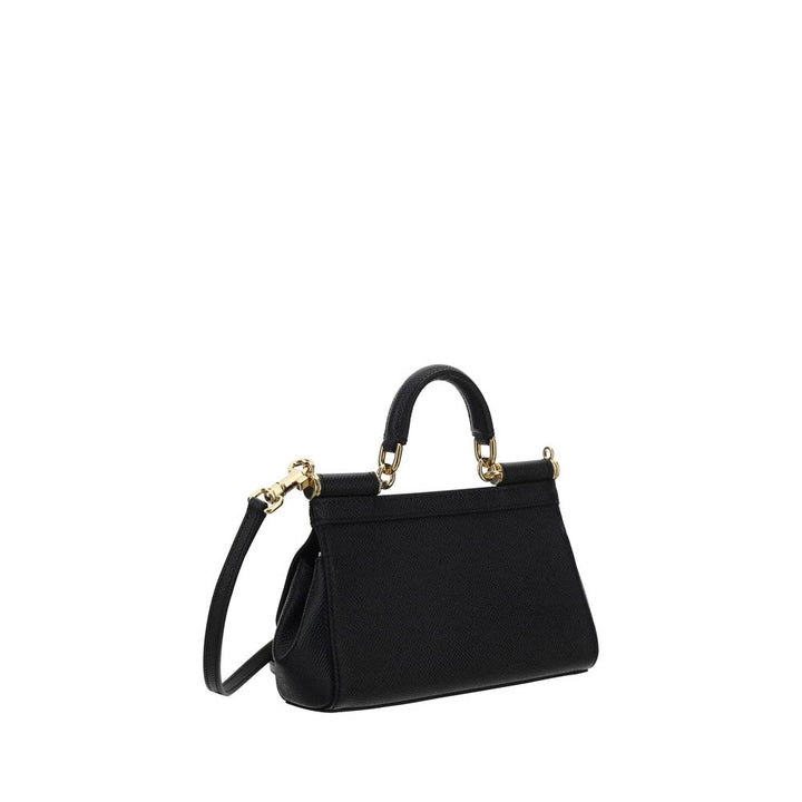 Dolce &amp; Gabbana Black Calf Leather Bos Taurus Handbag