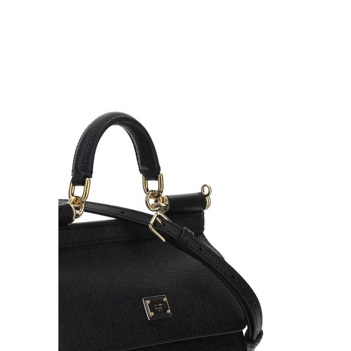 Dolce &amp; Gabbana Black Calf Leather Bos Taurus Handbag