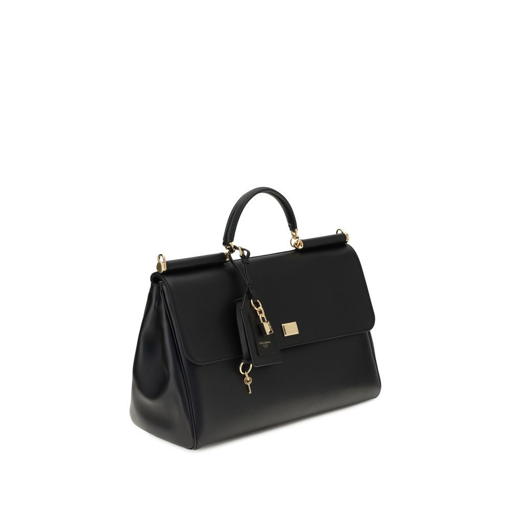 Dolce &amp; Gabbana Black Calf Leather Bos Taurus Shoulder Bag