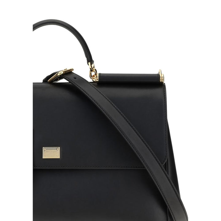 Dolce &amp; Gabbana Black Calf Leather Bos Taurus Shoulder Bag