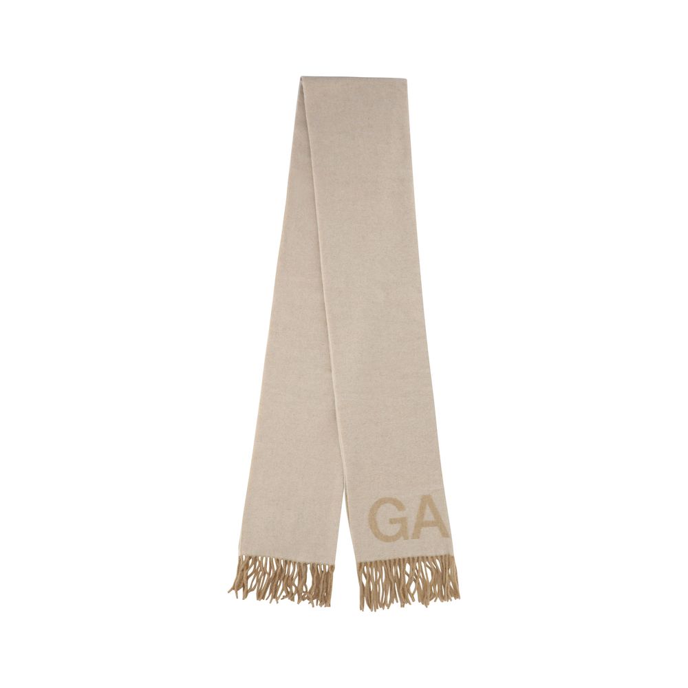 Ganni Beige Wool Oves Aries Scarf