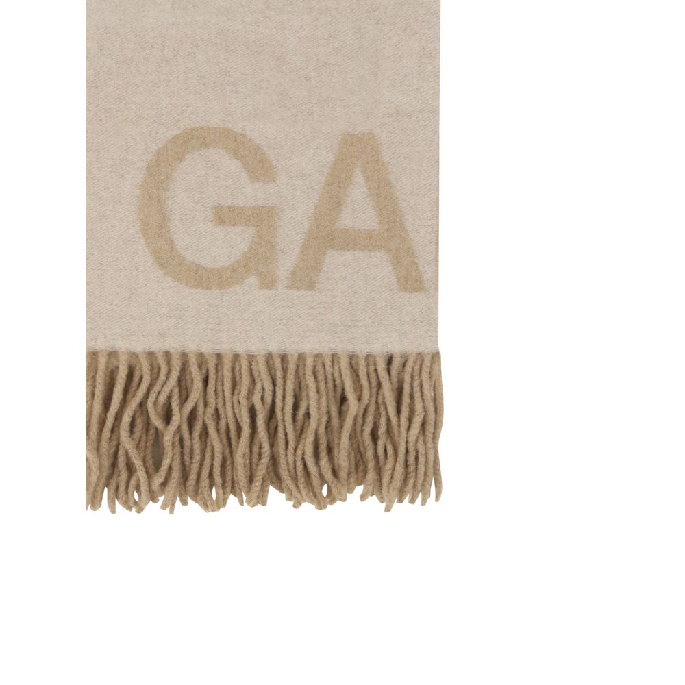 Ganni Beige Wool Oves Aries Scarf