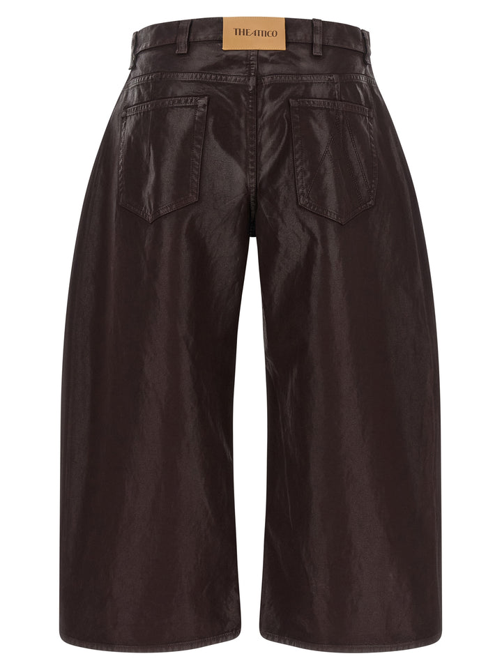 The Attico Purple Cotton Cropped Pants