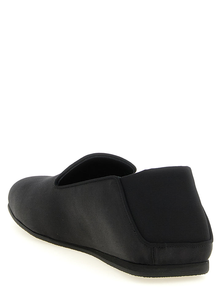 Giuseppe Zanotti Black Viscose Slip-On Loafers