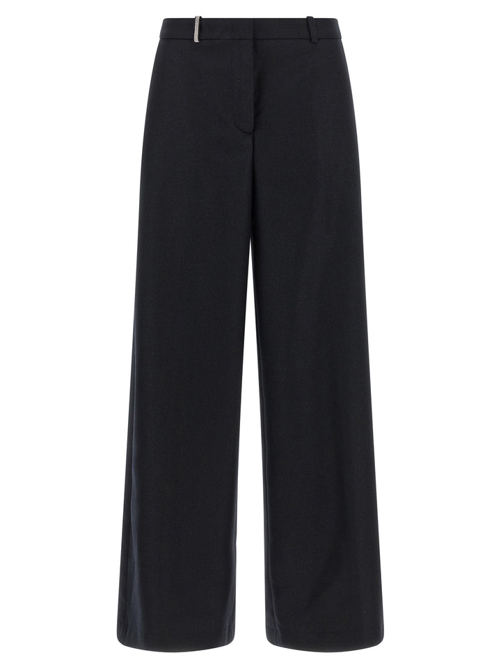 Peserico Blue Virgin Wool Casual Pants