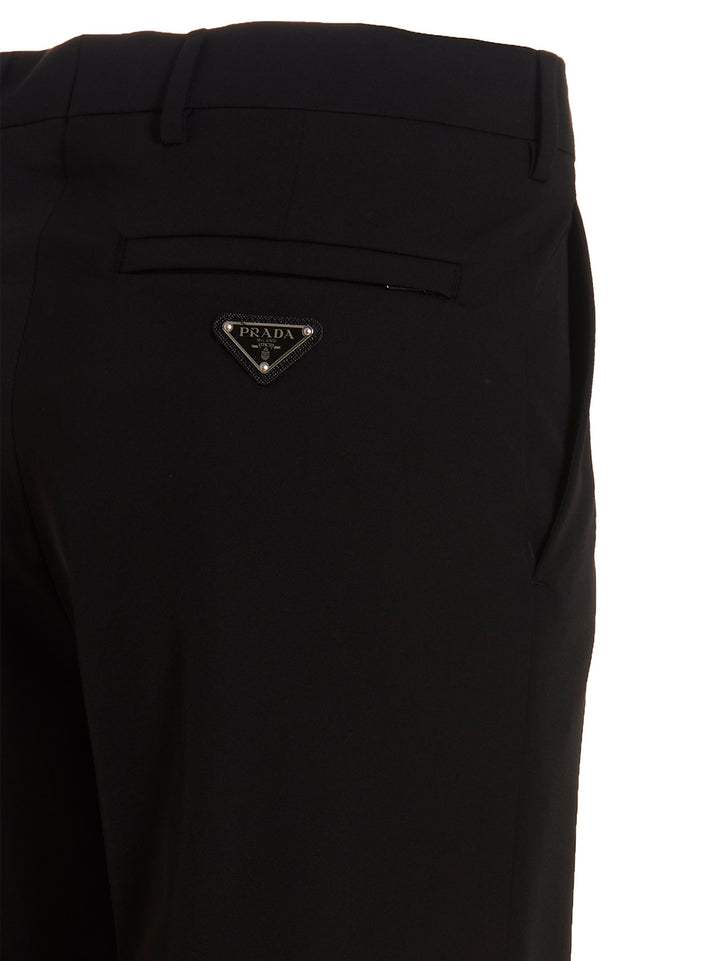 Prada Black Polyester Casual Pants
