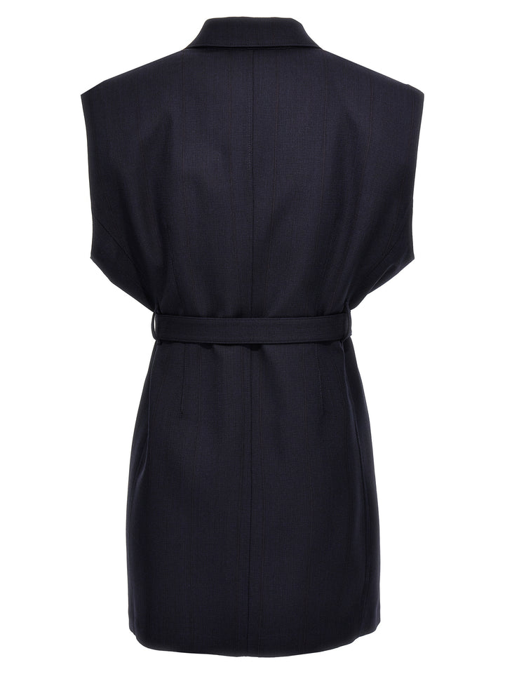 Prada Blue Virgin Wool Sleeveless Jacket
