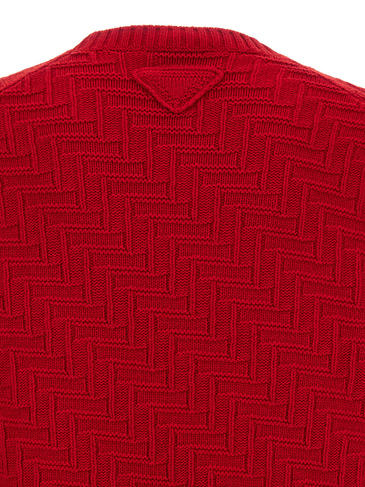 Prada Multicolor Virgin Wool Cardigan