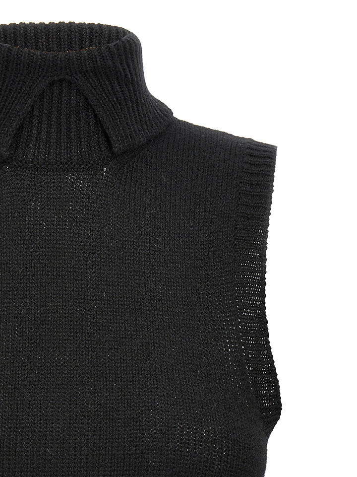 Prada Black Cashmere Sleeveless Jacket