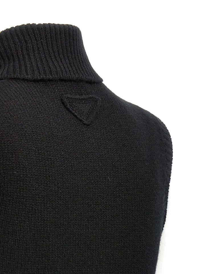 Prada Black Cashmere Sleeveless Jacket